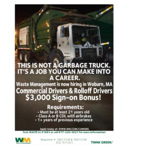 Commercial Drivers Rolloff Drivers Woburn MA